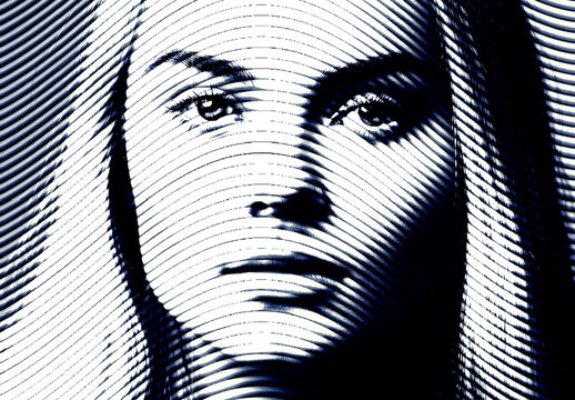 Black And White Retro Engraving Photo Effect