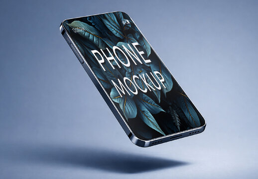 Elegant Modern Levitating Phone Mobile Mockup
