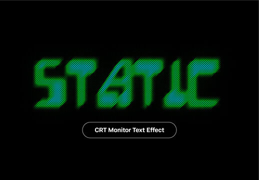 CRT Monitor Text Effect  
