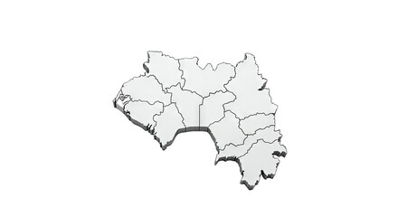 Map of Guinea with administrative regions