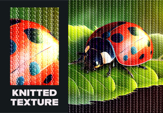 Knitted Texture Photo Effect Mockup