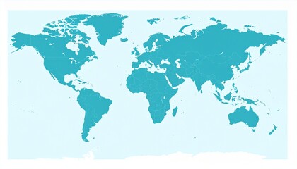 World Map Illustration - A Detailed and Colorful Representation of Continents and Oceans.