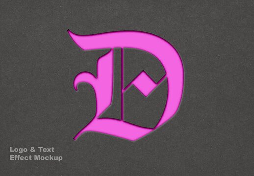 Debossed Paper Logo & Text Effect Mockup