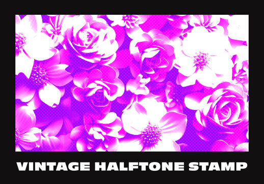 Vintage Halftone Stamp Photo Effect