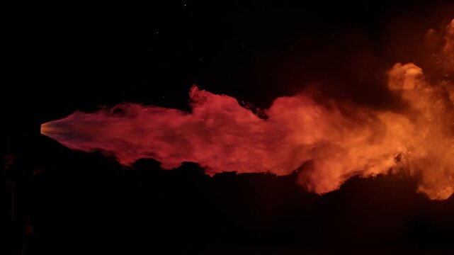 Fiery Jet Stream Erupting With Intense Heat and Light