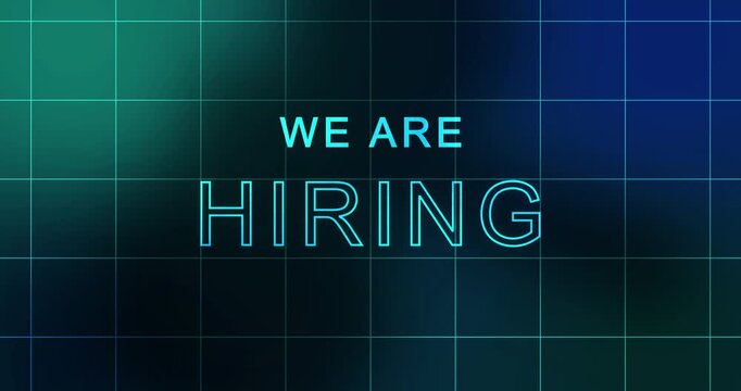 We Are Hiring animated hiring process engagement social media post clip. Sharing oppurtunities human resources and management. Recruitment advertisement for new employees and internships. Apply Now 
