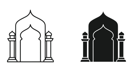 Obraz premium Islamic Architecture Mosque Silhouette