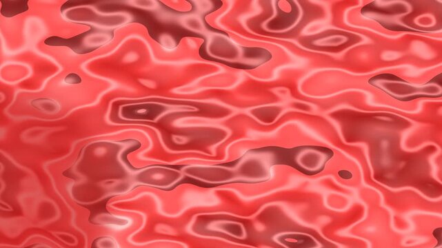 Abstract red fluid texture with organic wavy patterns and varying shades of crimson.