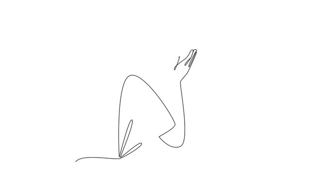 Mental Health Anxiety Attack. Mental health Concept. Single line draw design Video 4k. Footage graphic illustration