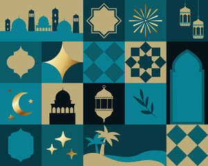 Ramadan Kareem geometrical seamless pattern background banner