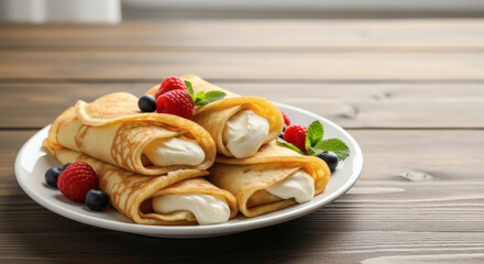 french crepes with cottage cheese