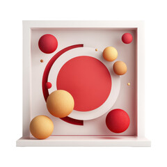 Abstract Geometric Composition: A minimalist and captivating design that showcases a series of spherical shapes and concentric circles in a clean, modern aesthetic.