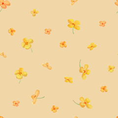 Obraz premium Seamless watercolor pattern with fragrant orange Osmanthus flowers-300dpi- 