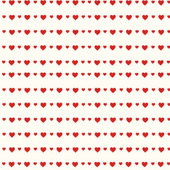 Fototapeta premium Red heart pattern on white background.