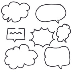 Vector illustration set of comic speech bubbles and cartoon talk balloons for chat communication and thought message design symbols
