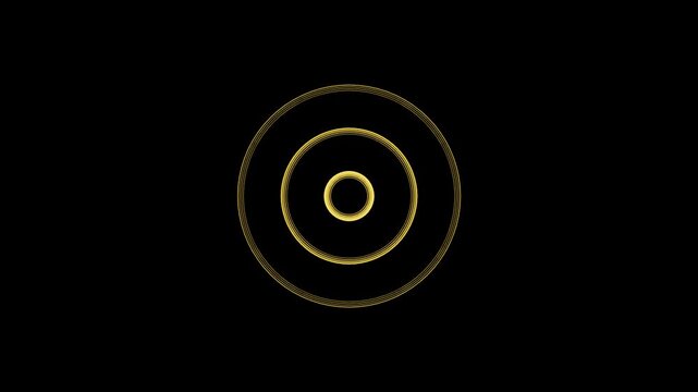 Pulsing Golden Neon Ring Waves Animation 4K 30s - Luxury Expanding Circle Light Effect for Tech Futuristic Intro Premium Cinematic Background Loop VFX Overlay Ripple Energy Modern