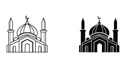 Fototapeta premium Islamic Mosque Silhouettes
