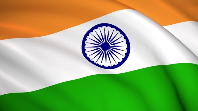 Indian national flag waving with vibrant colors and ashoka chakra