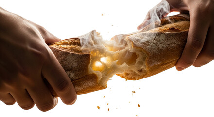 Breaking Fresh Artisan Loaf