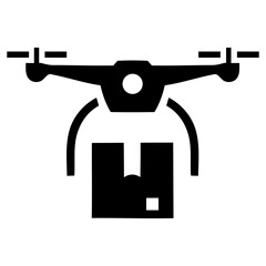 Drone delivering package to customer logo