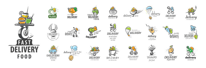 Fototapeta premium Creative Fast Delivery Food Logo Concepts Tailored Specifically for Various Delivery Services