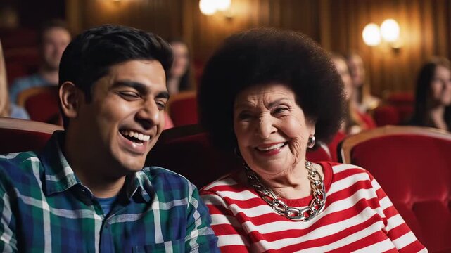 people laughing in theater