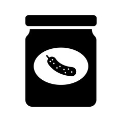 Pickle jar fermented cucumber food solid glyph icon
