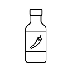 Hot sauce bottle spicy condiment line art icon
