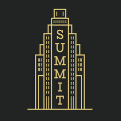 Summit Art Deco Tower Wordmark Illustration
