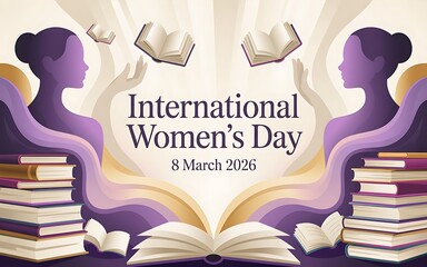 International Womens Day 2026 women education books empowerment banner