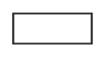 Obraz premium Rectangular matte label tag isolated on a plain white background with black border, minimalistic design