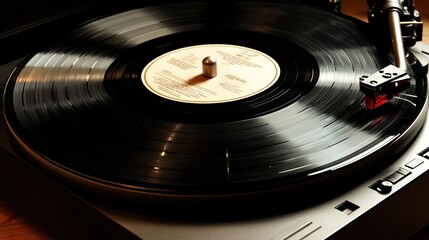 turntable. Vintage vinyl record on a turntable, evoking nostalgic vibes with warm retro aesthetics. tutorial guides, club newsletters, designed for sports & leisure club marketing.