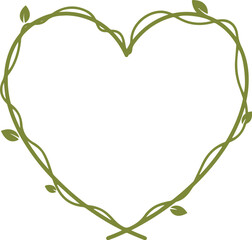 Green Leafy Heart Frame