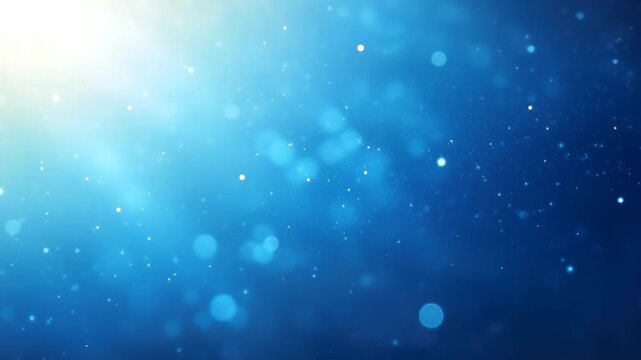 Stunning abstract blue background with rotating sun rays and shimmering particles, Abstract blue rotating background with sun rays and moving particles