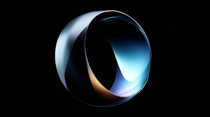 Minimal glossy abstract ring with soft gradient reflections, symbolizing elegance, infinity, and futuristic product design.