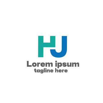 Letter HJ Creative logo design template 