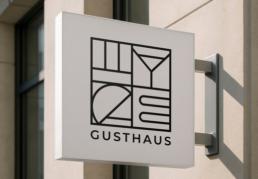 Modern Cafe Sign Mockup Design PSD