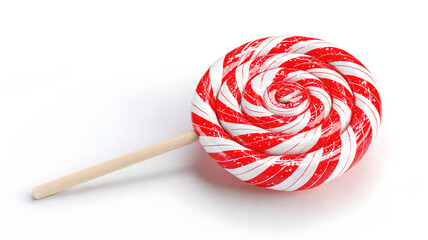 Red and White Swirl Lollipop Candy