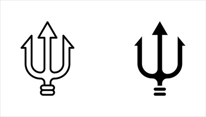 Trident icon set, logo flat design, vector illustration on white background © Ainul