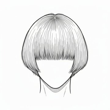 Minimalist Short Bob Haircut with Blunt Bangs Front View