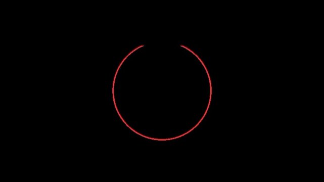 A vibrant red hand-drawn circle being sketched in a continuous motion to highlight or emphasize a focal point