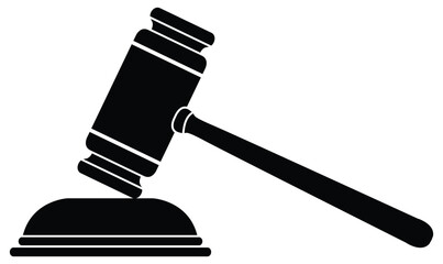 Judge Gavel Silhouette Icon Set Vector &ndash; Law, Legal Justice, Courtroom, Auction Hammer Symbols