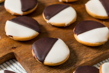 Homemade Sweet Black and White Crescent Cookies