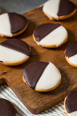 Homemade Sweet Black and White Crescent Cookies