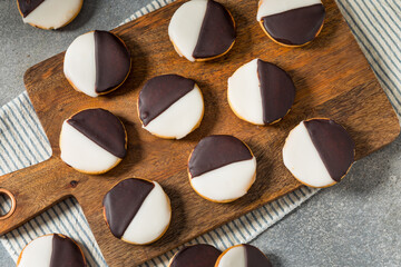 Homemade Sweet Black and White Crescent Cookies