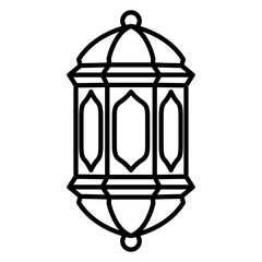 Ramadan Lantern Fanous Outline Icon for Islamic Decoration