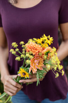 Detail of garden floral bouquet