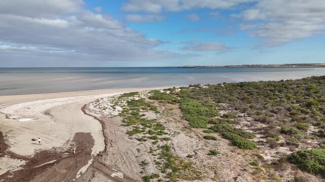 Eba Anchorage, South Australia Coastline &ndash; 4K aerial drone footage of coastal settlement, beach, residential houses, tidal flats and Spencer Gulf shoreline