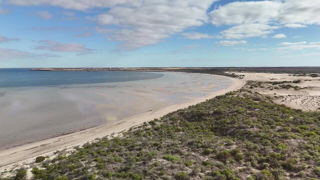 Eba Anchorage, South Australia Coastline &ndash; 4K aerial drone footage of coastal settlement, beach, residential houses, tidal flats and Spencer Gulf shoreline