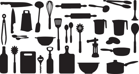 Kitchen Utensils Silhouette S...